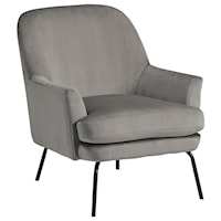 Modern Accent Chair with Black Finish Metal Legs