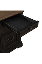 Liberty Furniture Meritage Traditional Executive Desk with Locking File Storage Drawers