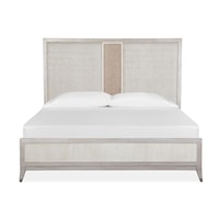 Contemporary California King Bed with Upholstered Headboard