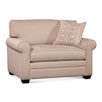 Transitional Sleeper Chair and a Half with Rolled Armrests
