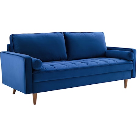 Valour Mid-Century Modern Performance Velvet Sofa - Navy Blue