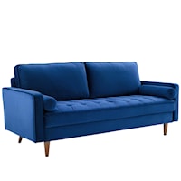 Valour Mid-Century Modern Performance Velvet Sofa - Navy Blue