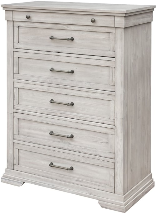 Cottage 6-Drawer Bedroom Chest with Slender Top Drawer