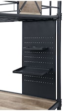 Acme Furniture Cordelia Industrial Folding Console Table with Open Shelving