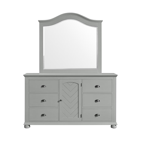 Dresser and Mirror Set