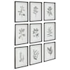 Uttermost Framed Prints Farmhouse Florals Framed Prints, S/9