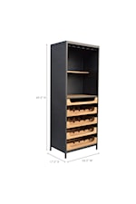 Moe's Home Collection Chefs Contemporary Wine Bar with Open Storage and Wine Racks