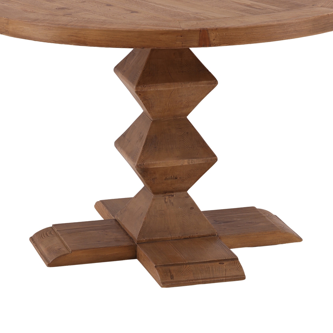 Furniture Classics Woodley Round Dining Table with Geometric Pedestal