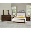 Virginia House Crafted Cherry - Dark Upholstered King Panel Bed