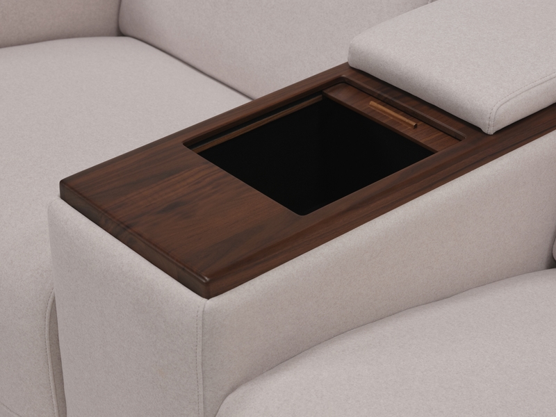 Palliser Oxford 4-Seat Corner Curve Oxford Console Sectional