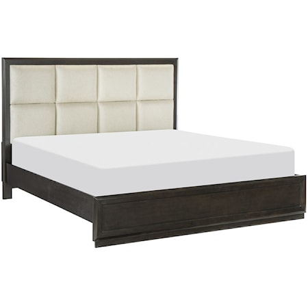 Contemporary Upholstered King Platform Bed