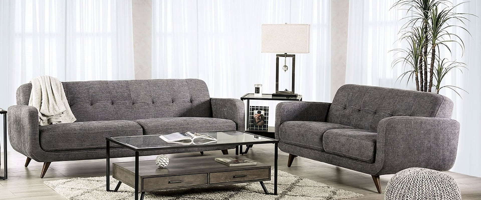 Mid-Century Modern 2-Piece Living Room Set