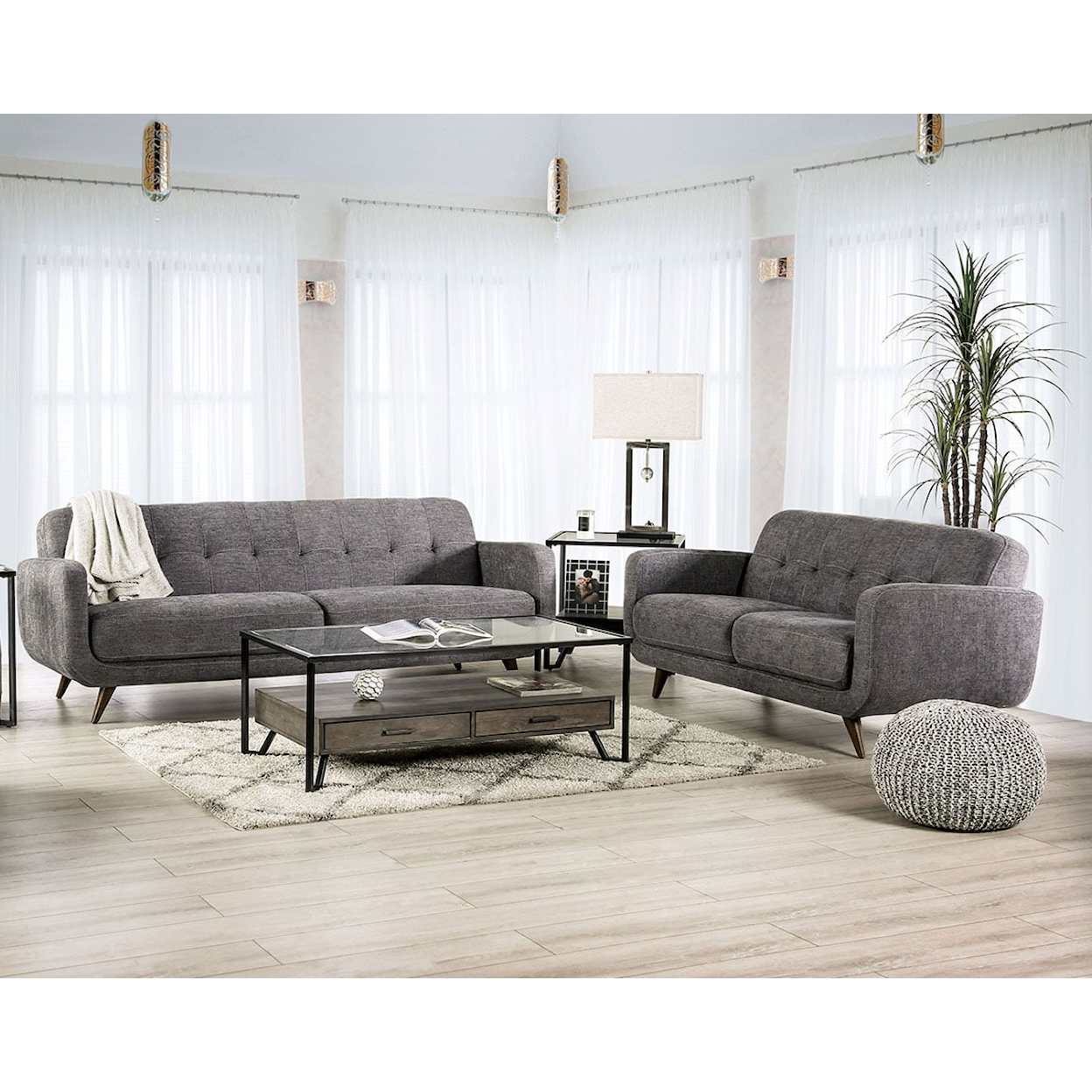 Furniture of America Siegen 2-Piece Living Room Set