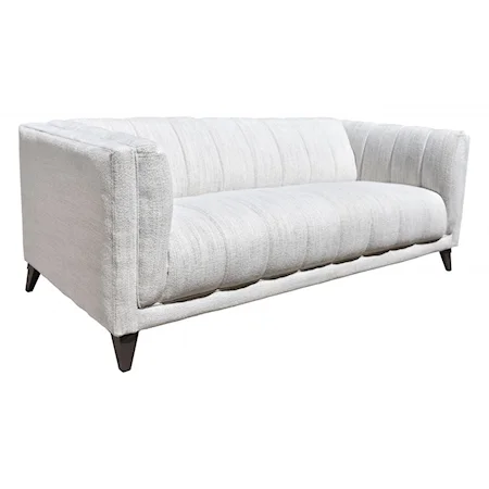 Contemporary Channel Tufted Sofa with Track Arms