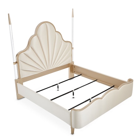 Scalloped Queen Poster Bed