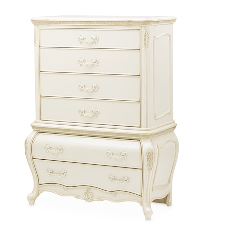 Traditional 6-Drawer Chest with Velvet-lined Drawers