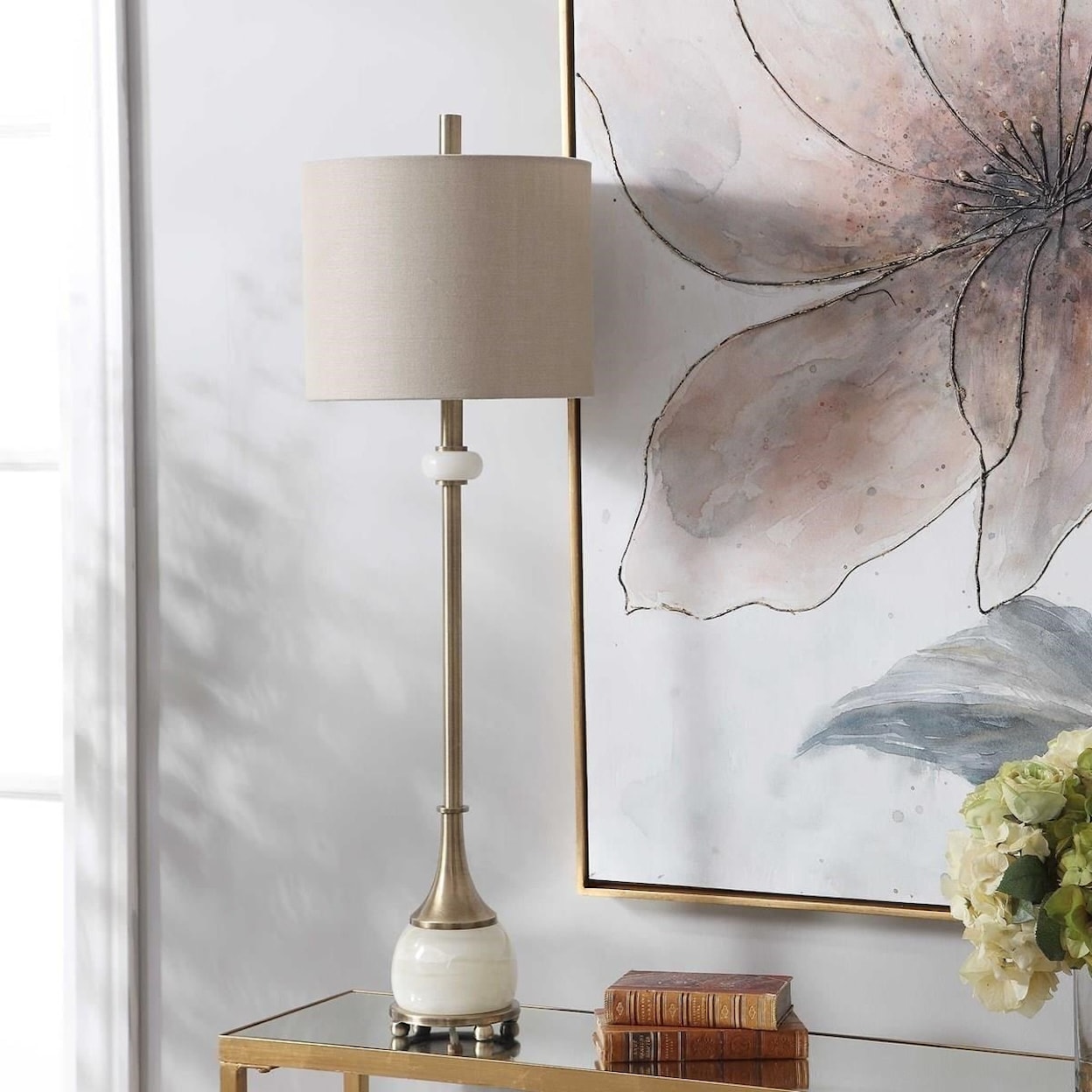 Uttermost Buffet Lamps Natania Plated Brass Buffet Lamp