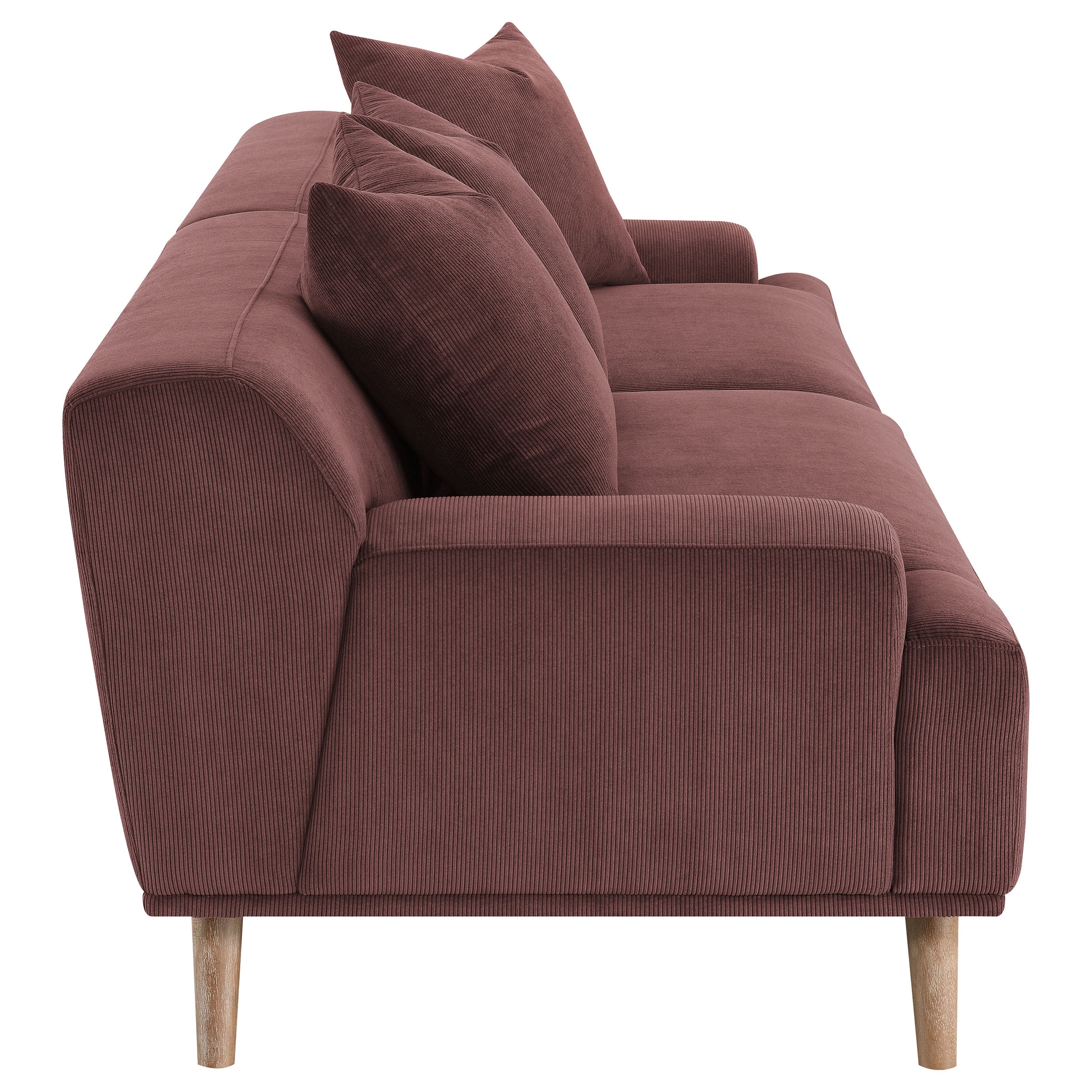 Coaster Elizabeth Elizabeth Corduroy XL Sofa Wine Red