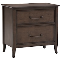 Transitional 2-Drawer Nightstand with Canted AC Outlets