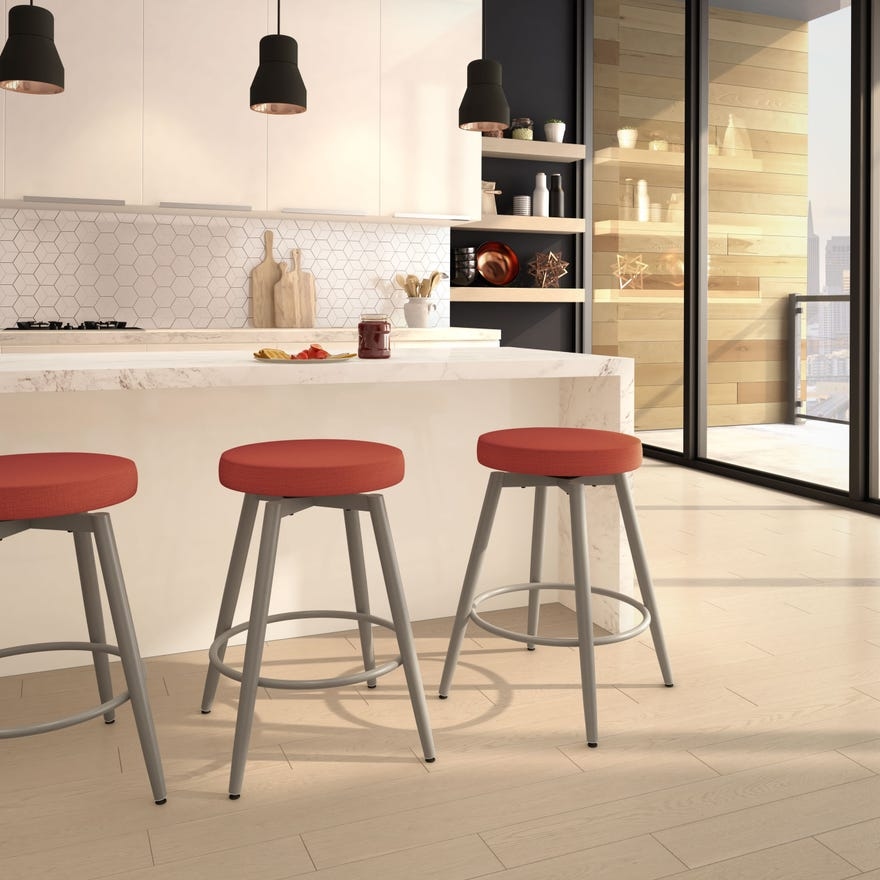 Upholstered Bar Height Swivel Stool