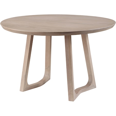 Round Solid White Oak Dining Table