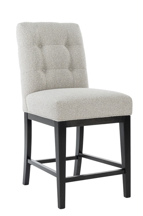Transitional Upholstered Counter Stool with Button Tufting