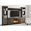 Ashley Signature Design Trinell Entertainment Center with Fireplace