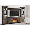 Ashley Furniture Signature Design Trinell Entertainment Center with Fireplace