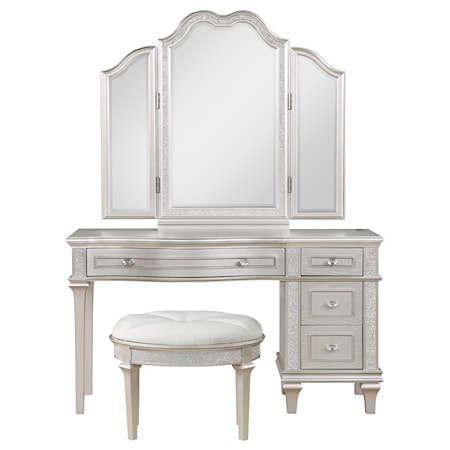 4-drawer Vanity Set w/ Stool