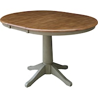 Transitional Round Table with Single Pedestal Base