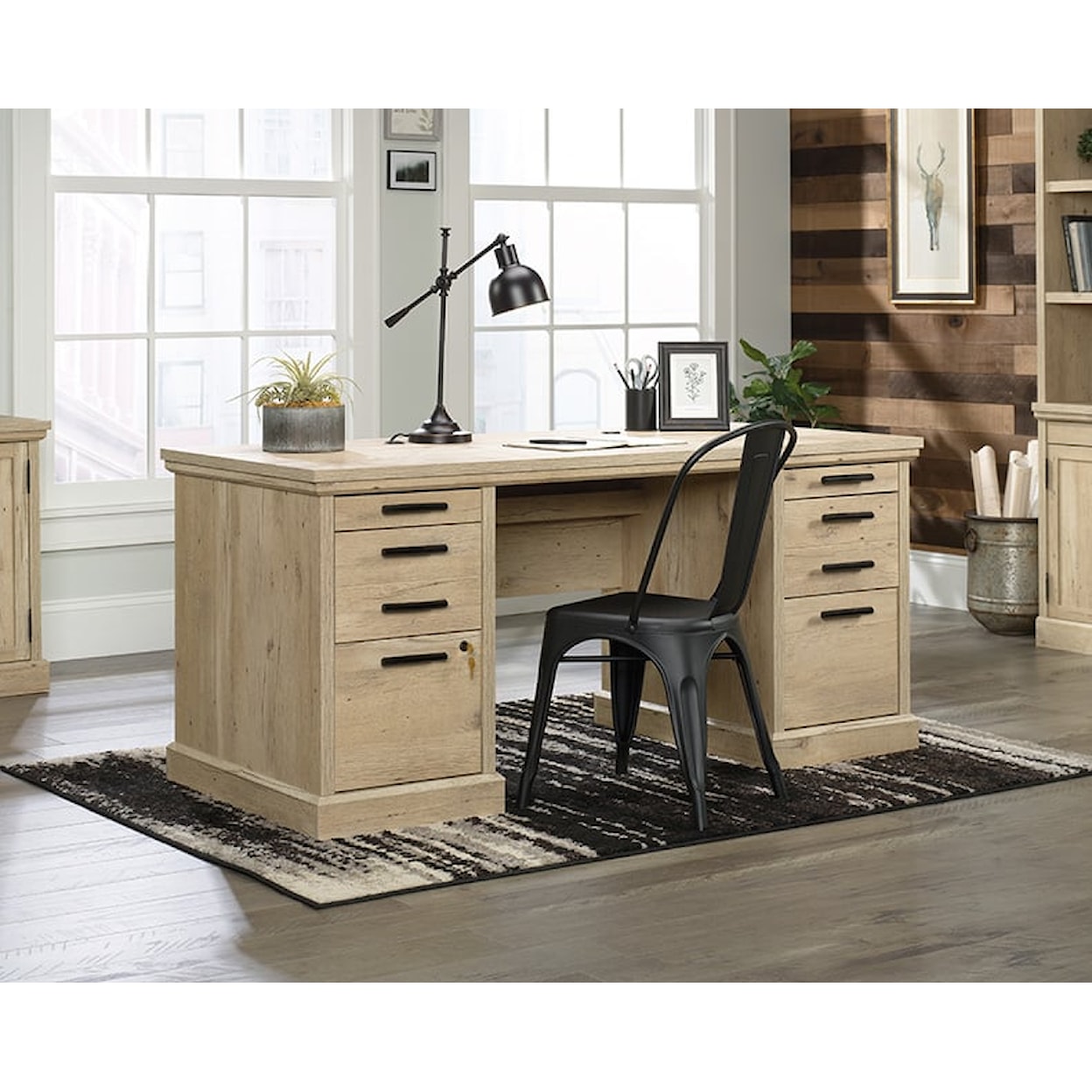 Sauder Aspen Post Aspen Post Double Pedestal Executive Desk