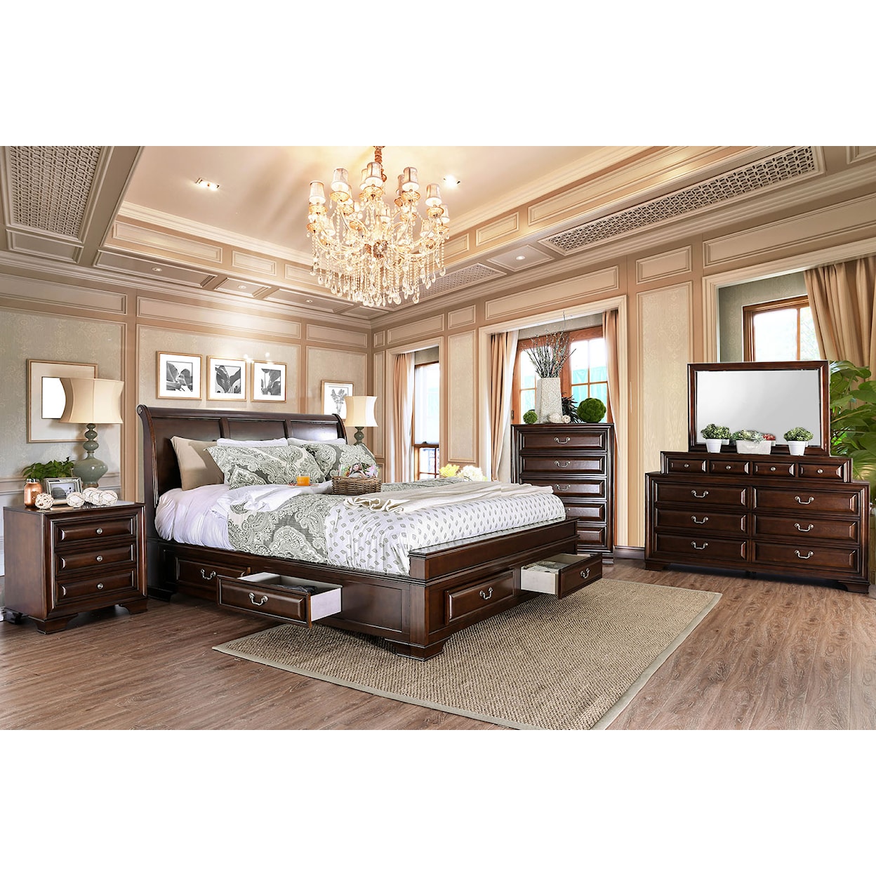 Furniture of America Brandt 4-Piece Queen Bedroom Set