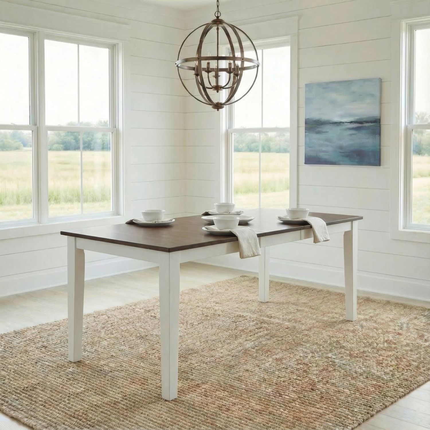 7-pc. Dining Set w/Ladder-Back Side Chairs