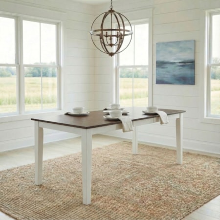 78" Rect. Two-Tone Dining Table w/18" Leaf