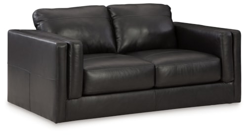 Contemporary Loveseat With Double Padded Tuxedo Armrests