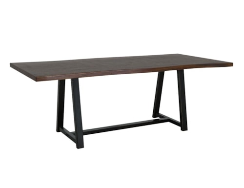 Transitional Trestle Dining Table with Live Edge