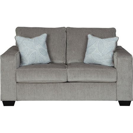 Contemporary Loveseat with Track Arms