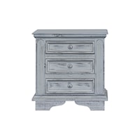 Transitional Nightstand with Three Drawers