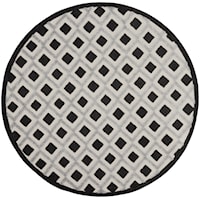 4'  Black White Round Rug