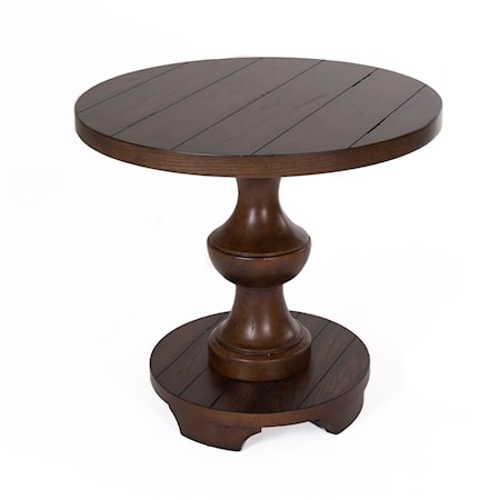 Traditional Pedestal End Table