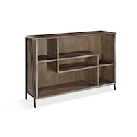 Wood and Metal Accent Bookcase in Buckwheat and Antique Bronze