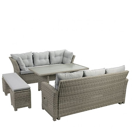 6-Piece Patio Dining Set with Bench