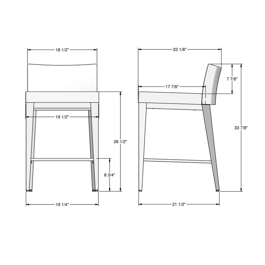 Amisco Ethan Upholstered Wide Counter Height Stool