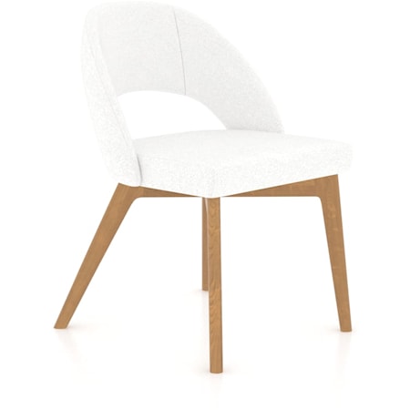 Contemporary Upholstered Fixed Side Chair with Cut-Out Back