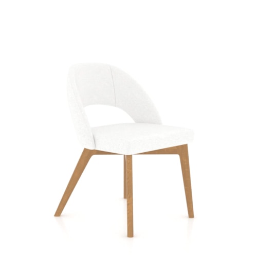 Contemporary Upholstered Fixed Side Chair with Cut-Out Back