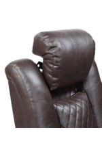 Homelegance Caelan Transitional Power Recliner with Power Headrest, Cup Holders, and Storage Arms