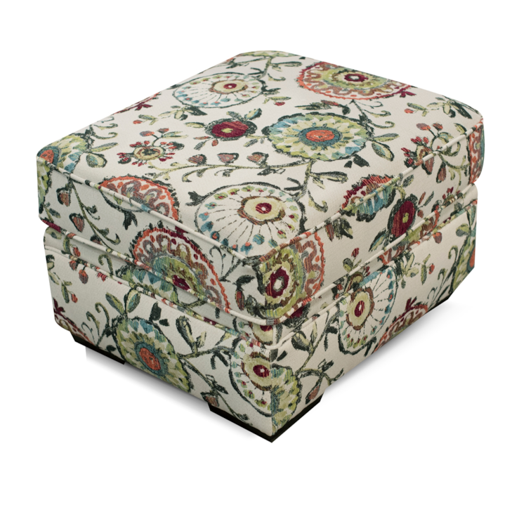 England Thomas 4T07 8124 Transitional Ottoman with Block Legs ...