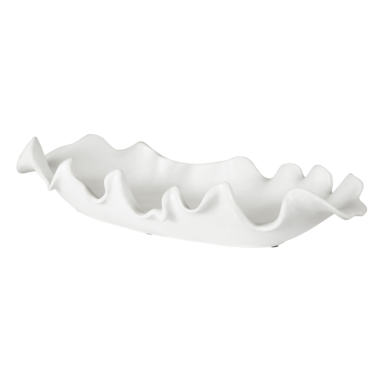 Uttermost Ruffled Ruffled Feathers Modern White Bowl