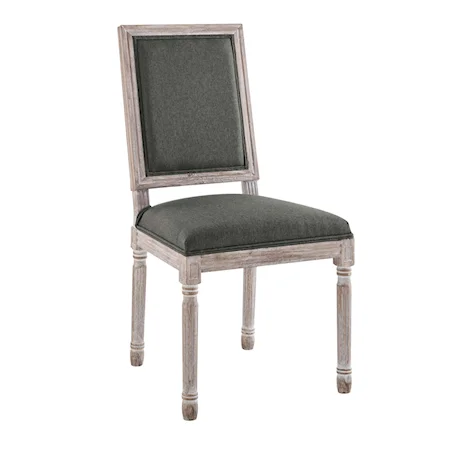 French Vintage Upholstered Fabric Dining Side Chair