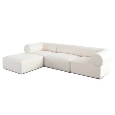 Contemporary 4-Piece Reversible Chaise Sectional